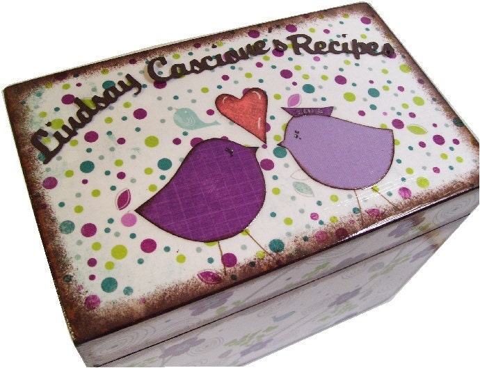 Wedding Guest Book Box Alternative, Decoupaged, Wedding Box LARGE 4x6, CUSTOM MADE