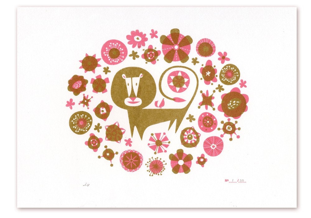 Lion Screen Print (Gocco)