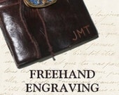 ENGRAVING -- freehand engraving (up to 3 initials) on journal cover