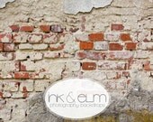 Vinyl Photo Backdrop 4ft x 3ft, Photography Backdrop / Floordrop Old Distressed Brick Wall, Newborn Prop backdrop