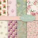 Vintage Rose Digital Paper,  Vintage Floral and Rose Backgrounds, Shabby Chic Floral and Roses, Digital Scrapbook Paper