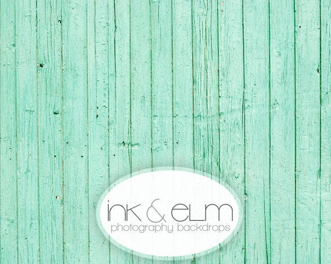 Vinyl Photography Backdrop 5ft x 5ft, Wood Floor Photo Backdrop Floordrop, Mint Green Old Wood, Wood floor drop, "Fresh and Clean"