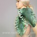 REDUCED Felted Scarf Wool Silk Art shredded scarf nunofelting Sage Pale Olive Green