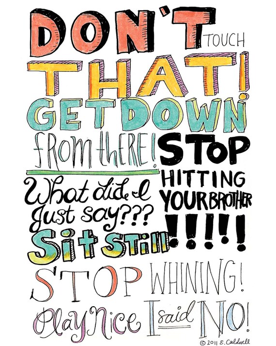A Day in the Life of a Mom - 8 x 10 Print taken from my 2011 Sketchbook Project Moleskine