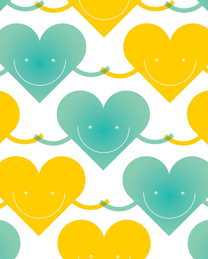 Jolis coeurs, personalized print