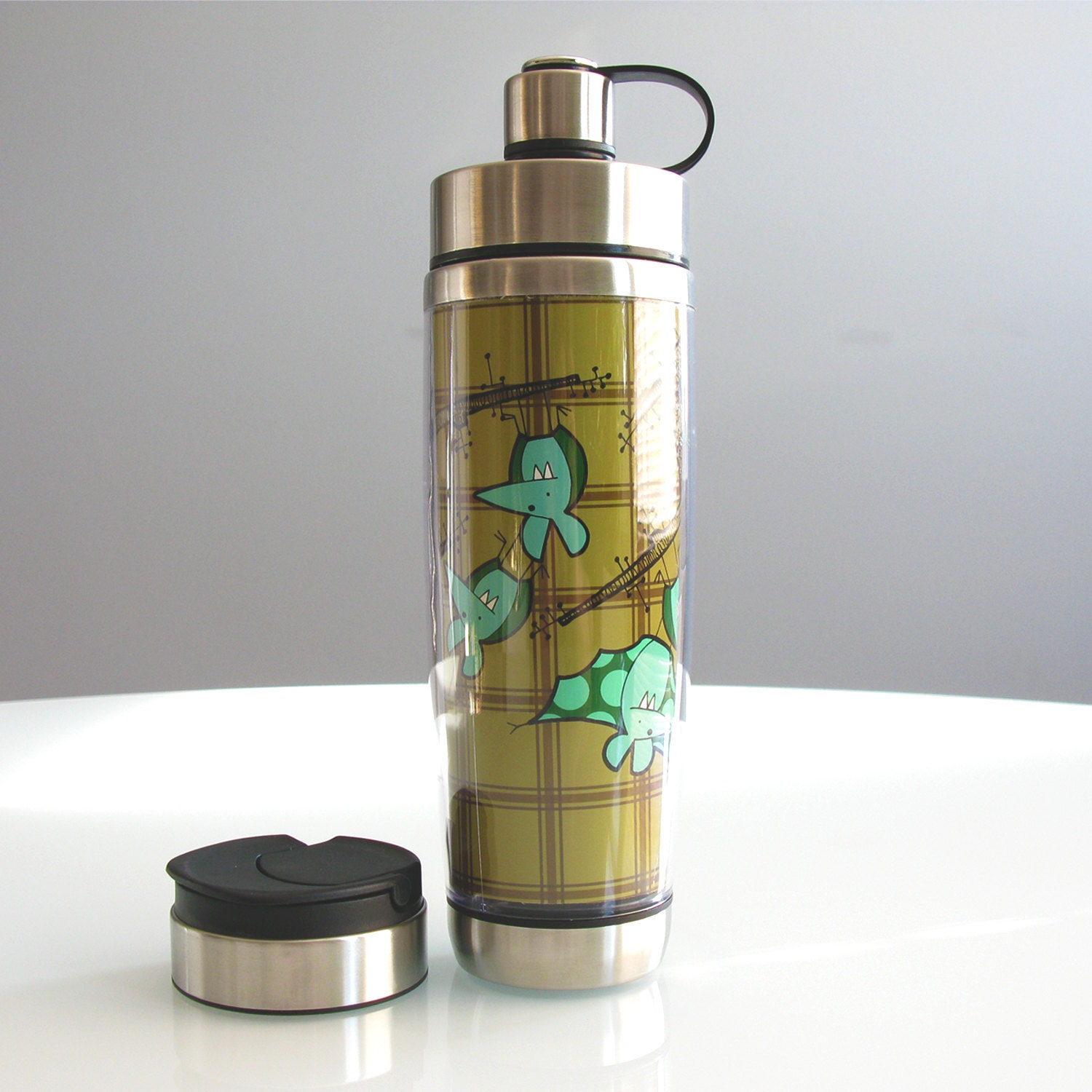 Bats Turquoise, Hot and Cold Travel Mug