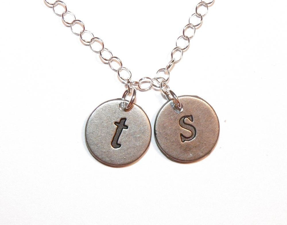 Petite Initial Necklace (Two Charms)