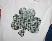 LARGE SHAMROCK rhinestud  tee by Daisy Creek Designs