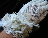 Tattered Meringue, Vintage Lace Cuff, Necklace, Belt, Garter, Headband, Wedding