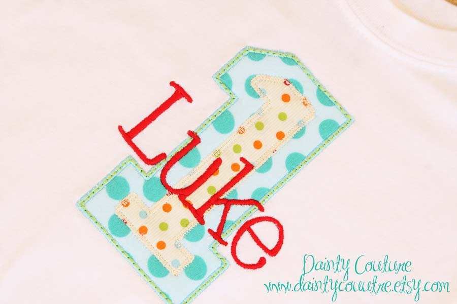 First Birthday Party Shirt - Preppy dots in red, aqua, orange, and Michael Miller aqua ta dots - Free personalization