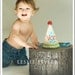 Boys First Birthday Party Hat - Soft yellow and white stripes with light blue and white dots and green monogram - Free personalization