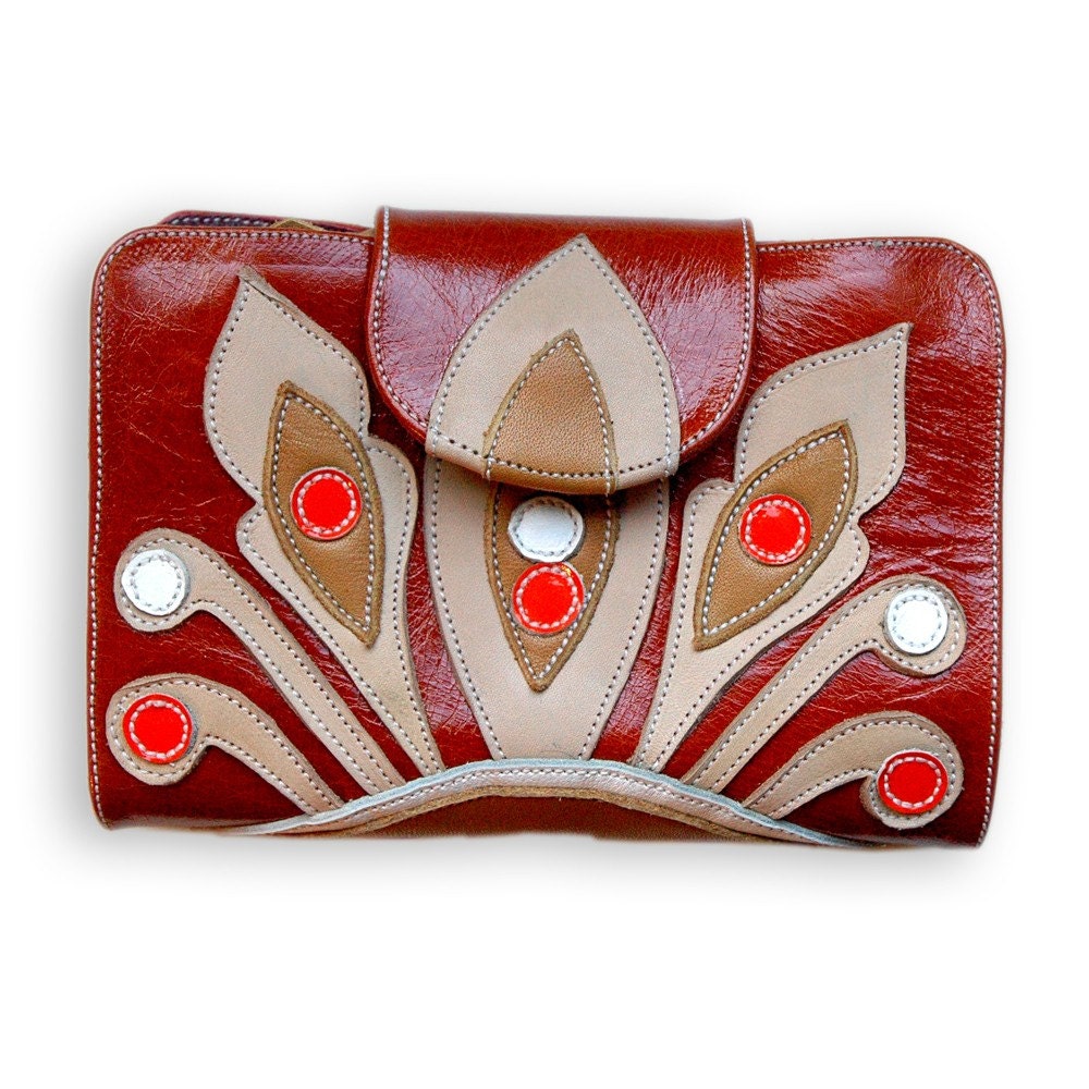 Applique leather wallet by scotatto on Etsy