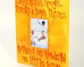 Superheros,frogs,trucks and toys there's nothing as wonderful as little boys 11x14canvas picture frame