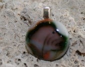 DOG LOVER Fused Glass Pendant -- Art Glass By YM