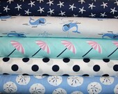 5 Fat Quarters It's a Shore Thing Fabric by Dear Stella, Designer Fabric