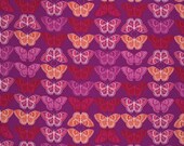 1 Fat Quarter Cocoon Cashmere Ruby Wine Butterflies, by Valori Wells  Designer Fabric