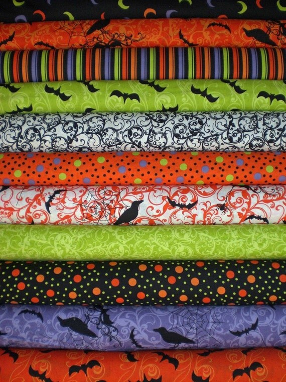 Moda SPOOKTACULAR Fabric -  Halloween Dots Black  - SALE