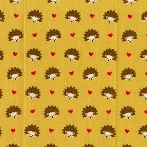 Michael Miller Fabric - The Big E - Hedgehog Heaven Gold, Designer Fabric 20 inches, Sale