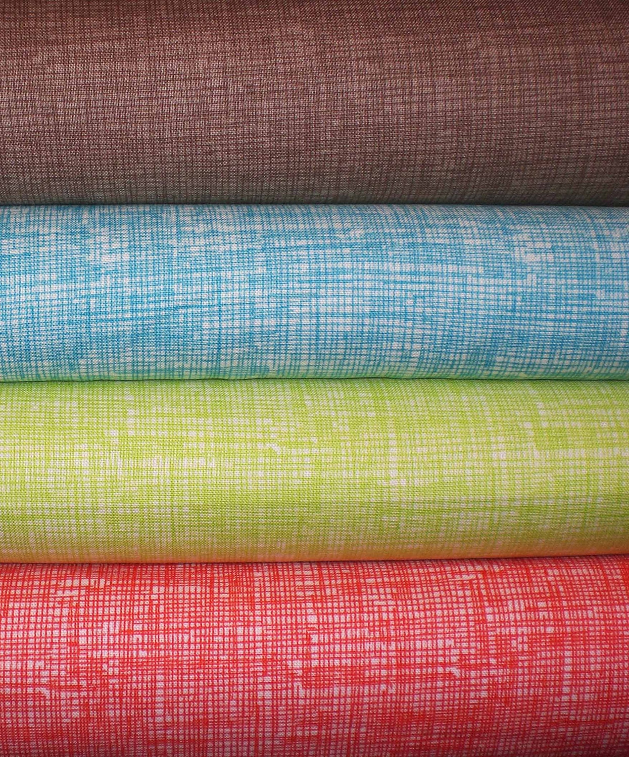 CERTIFIED ORGANIC Screen Texture Fabric - Crosshatch, Designer Fabric (1/2 yard set 4)