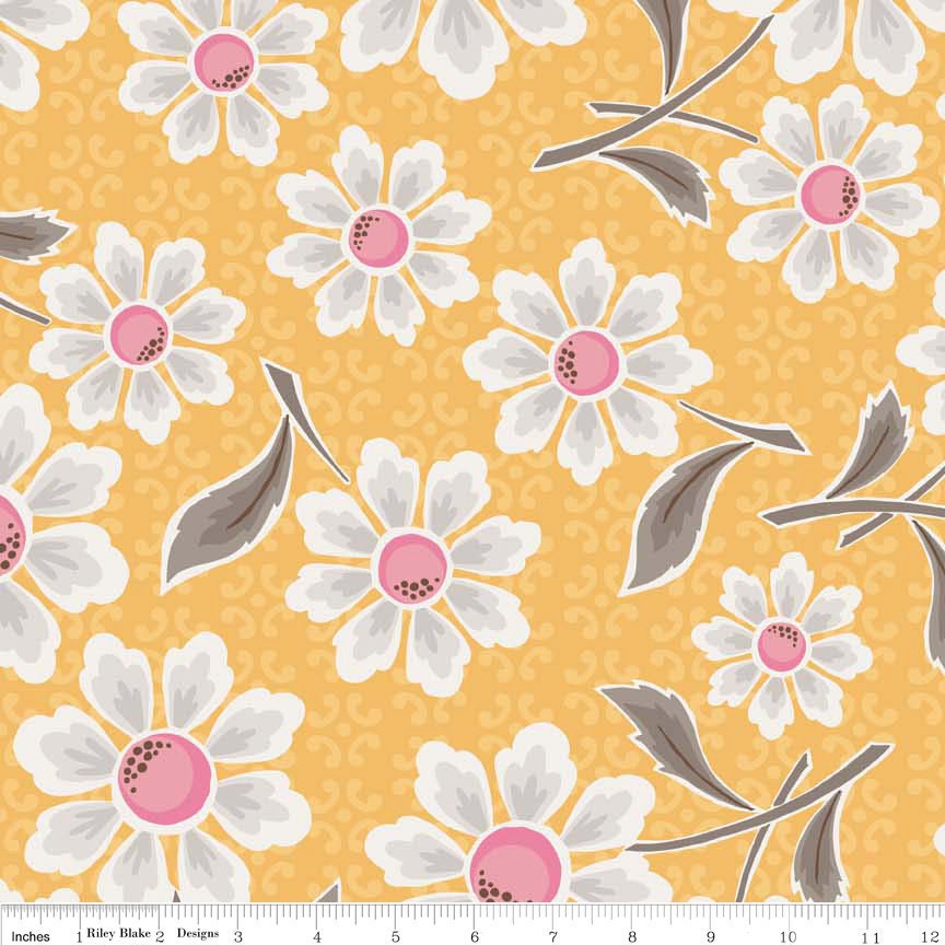 Riley Blake Fabric Daisy Cottage  - Chandelier White, Designer Fabric, Sale