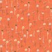Heather Ross Far Far Away III Fabric - Meadow Flowers Orange, Designer Fabric 1/2 yard, Sale
