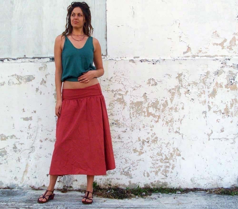 Below Knee Anoki Skirt (woven hemp summer cloth)