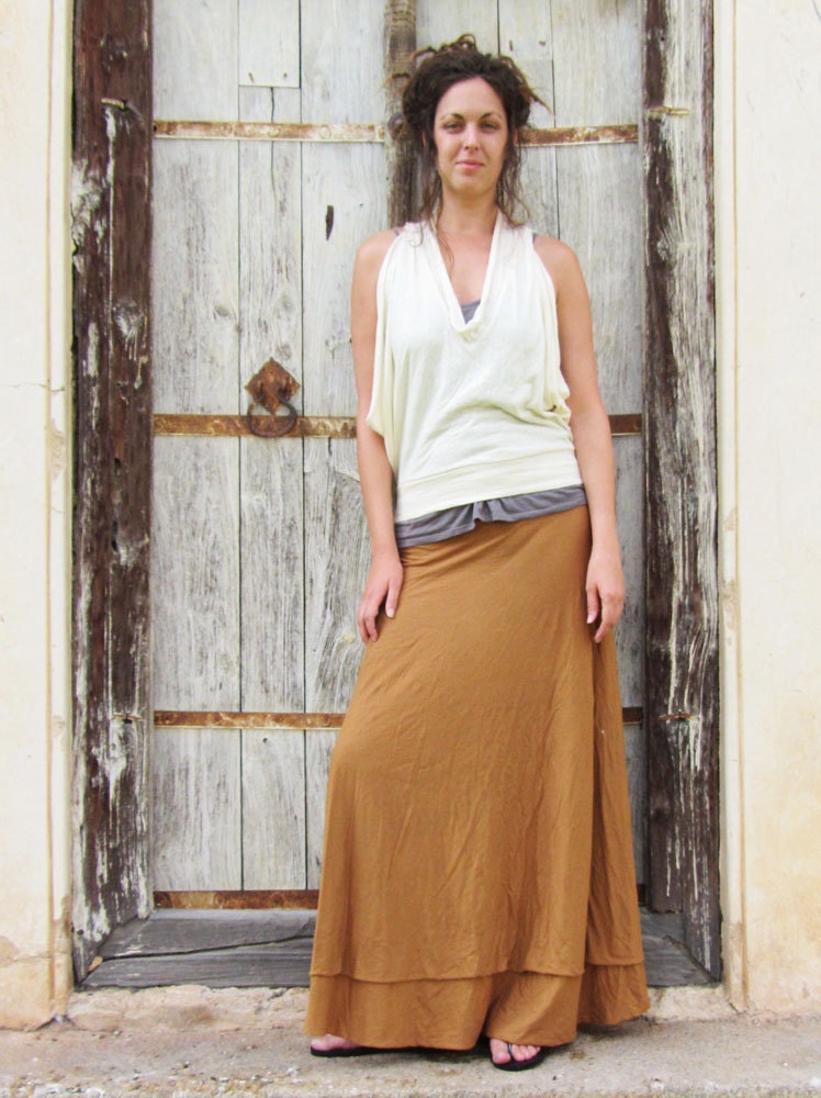 Long Vinyasa Skirt (locally milled organic tissue cotton)