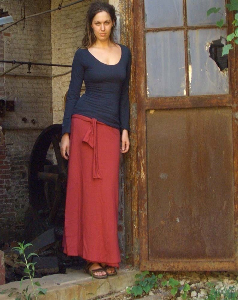 Long Wrap Skirt (hemp/organic cotton knit)