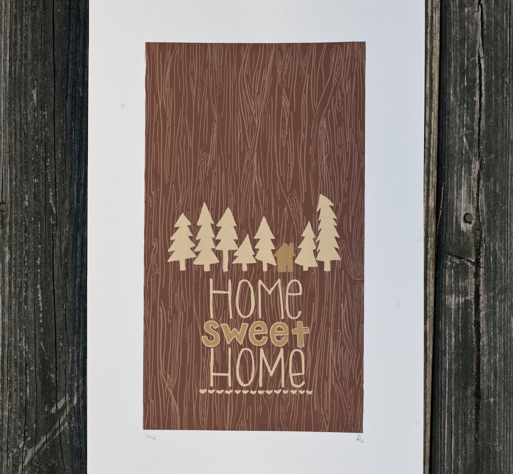 home sweet home woodgrain print - exit343design