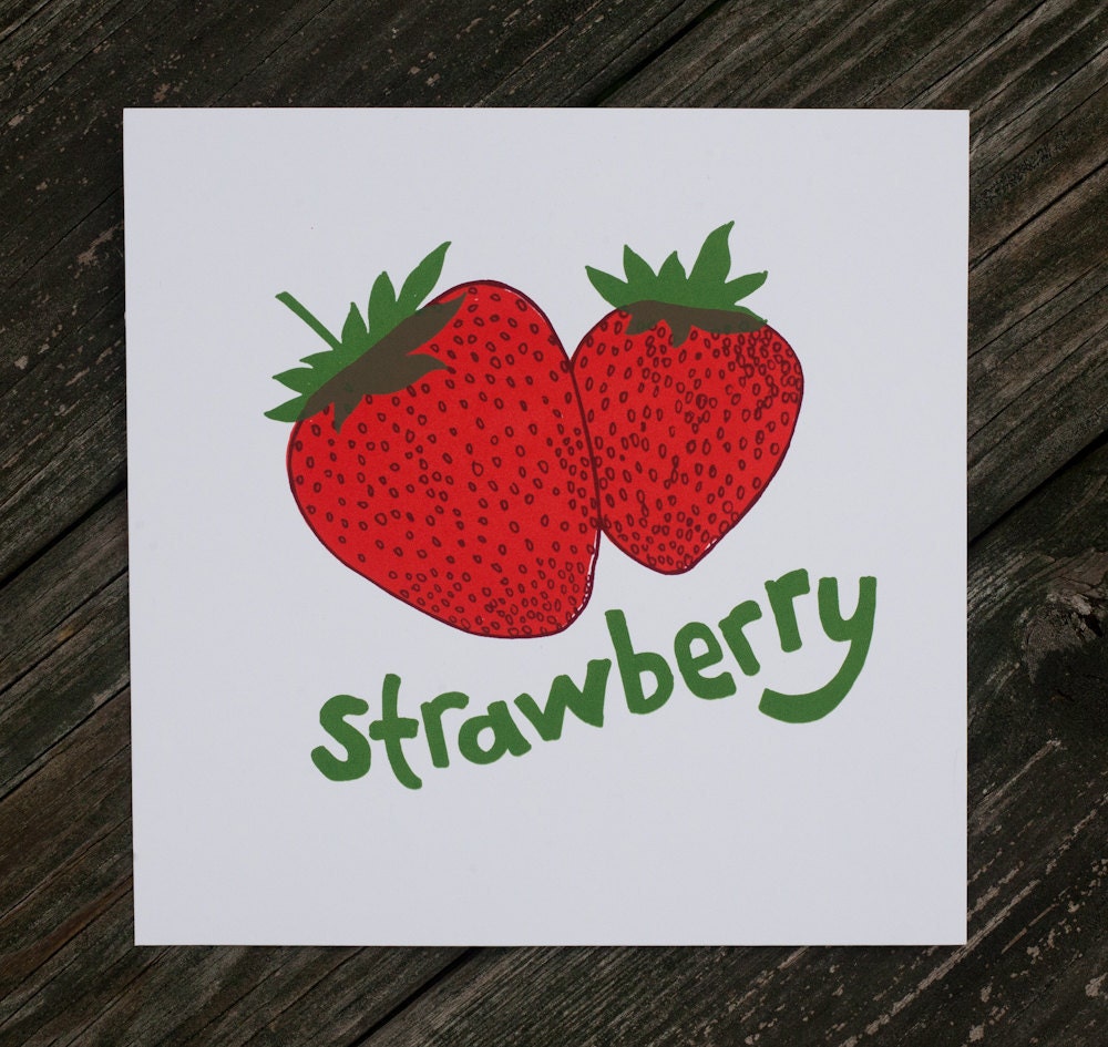 strawberry silkscreen print.