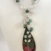 Sterling Silver Necklace White Flowers Tourmaline Green Floral