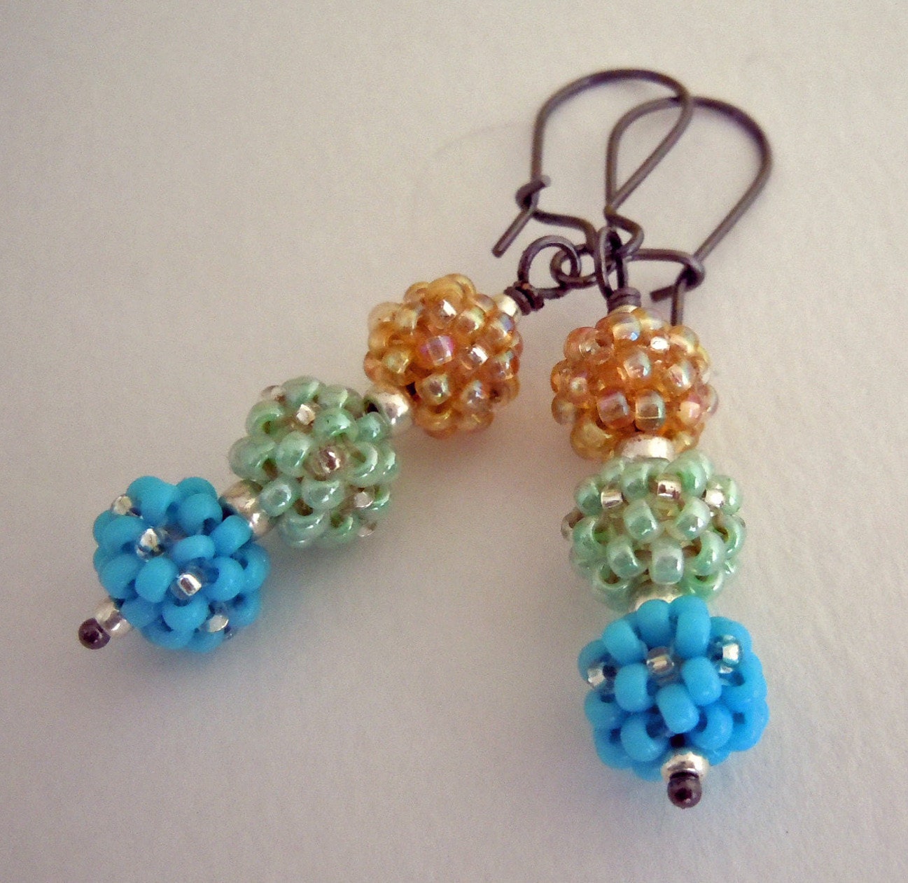 Glass Bead Dangle Earrings