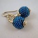 Sapphire Blue Beaded Bead Earrings