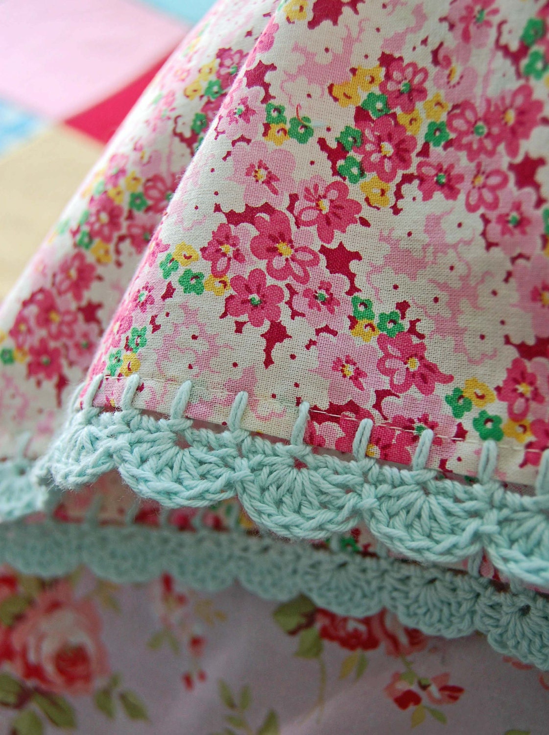 pillowcase with crochet trim - Pretty Meadow