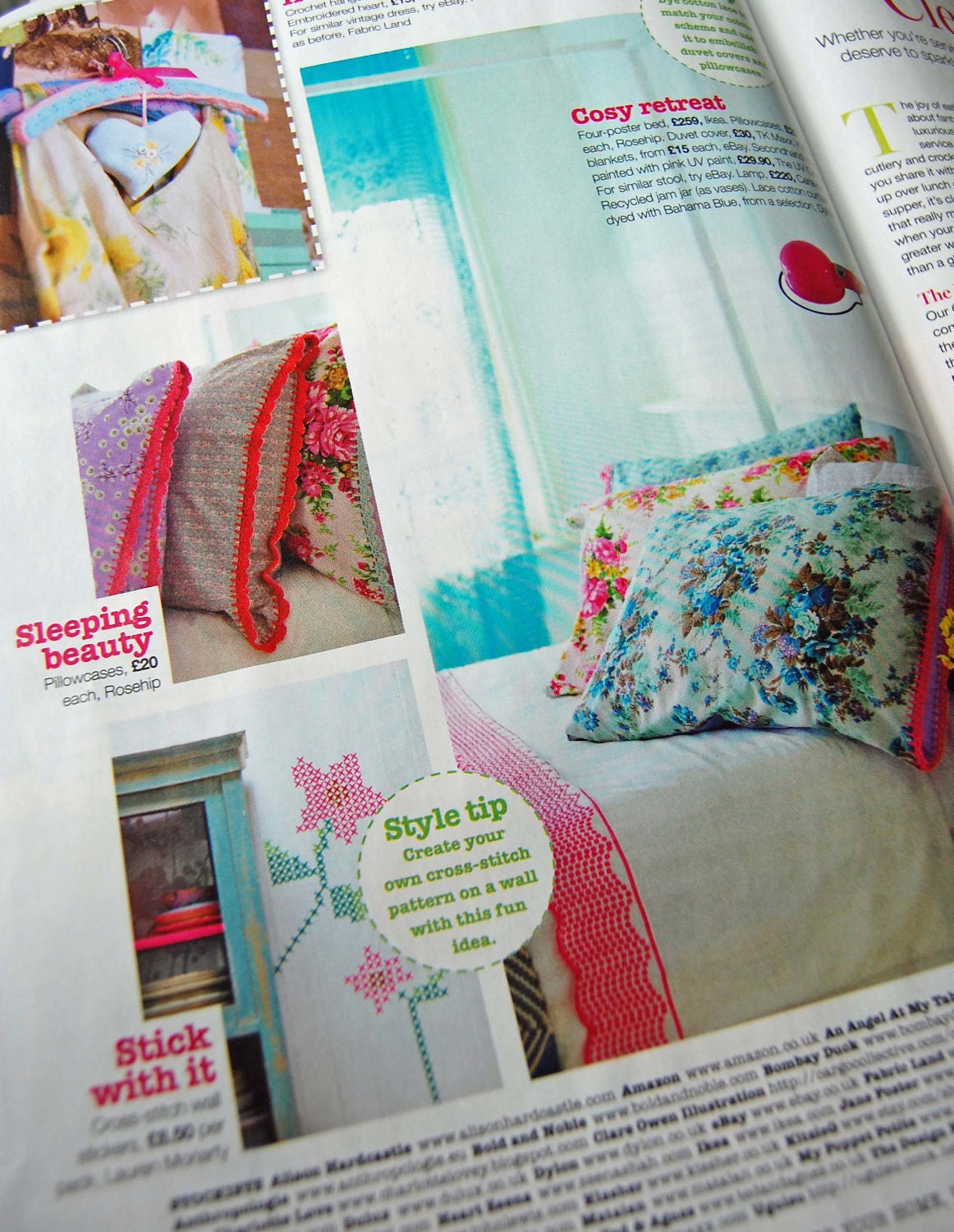 pillowcase with crochet trim - Pretty Meadow