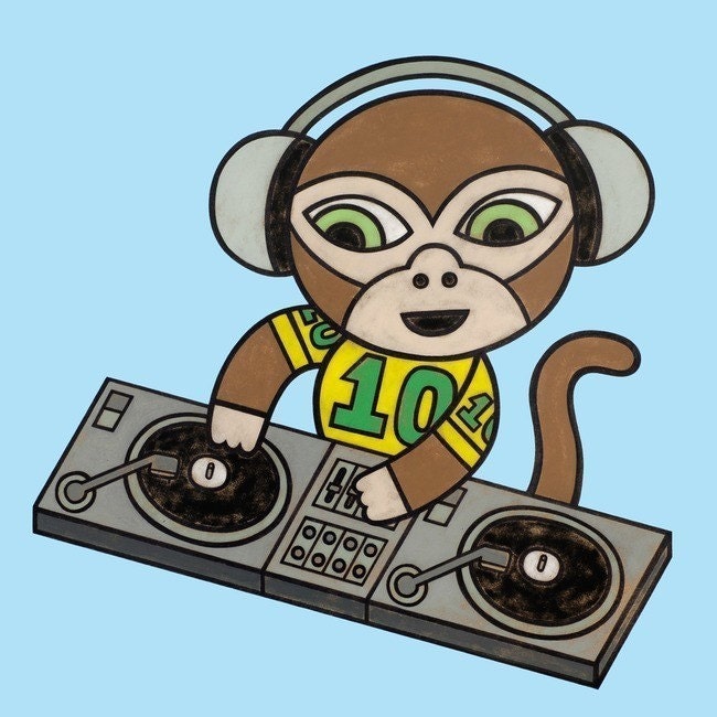 DJ Monkey 8x10 Art Print