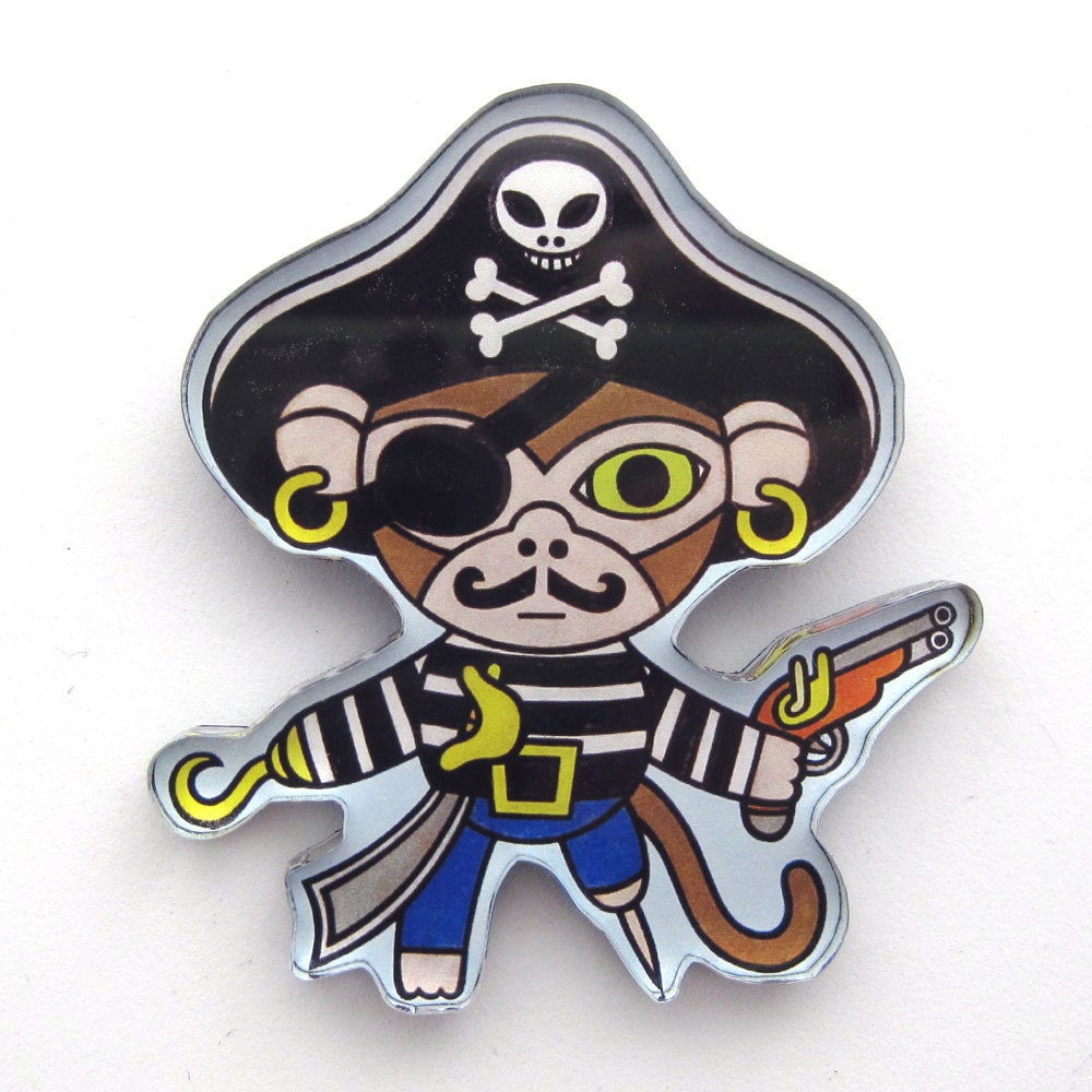 Pirate monkey magnet