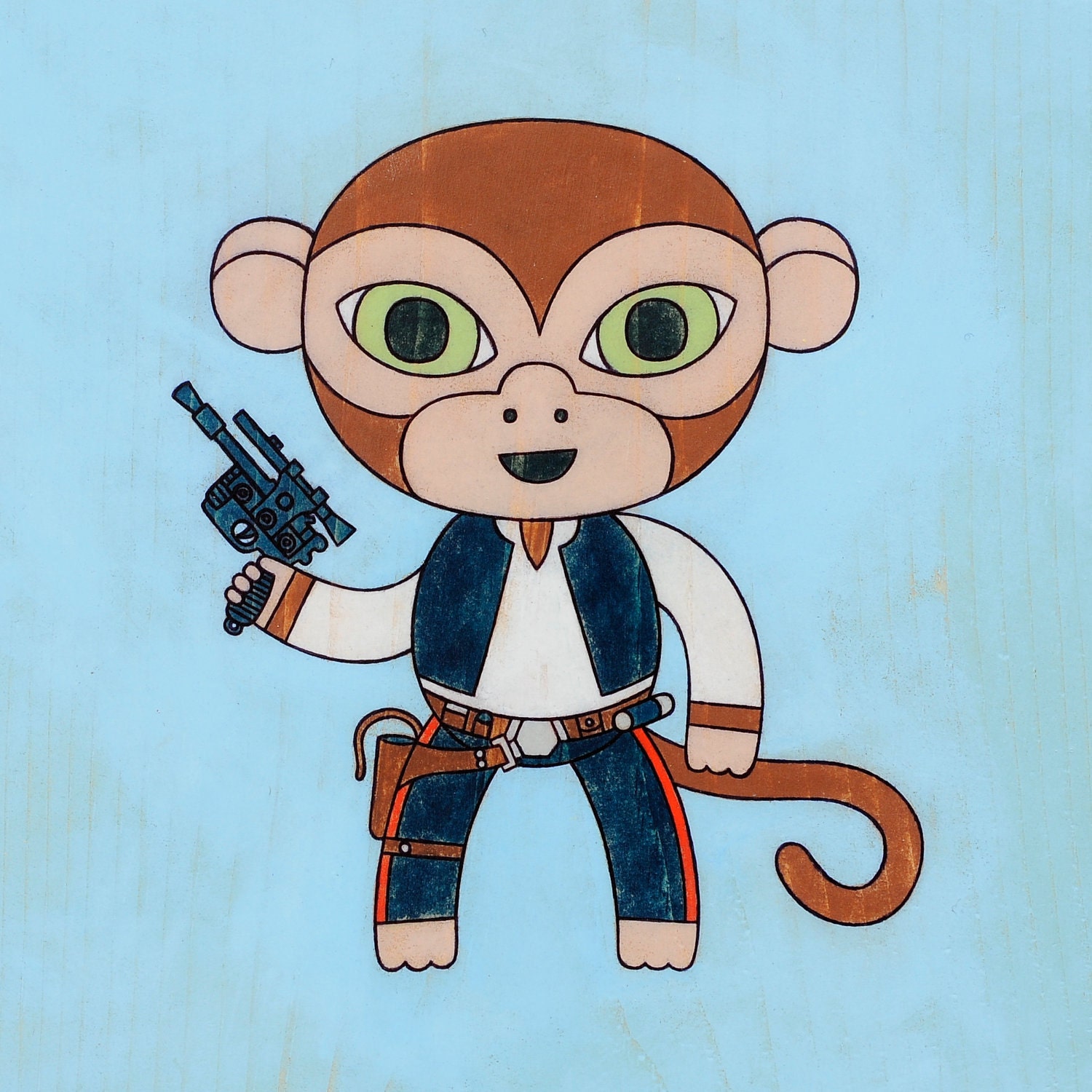 Han Solo Monkey Art Print