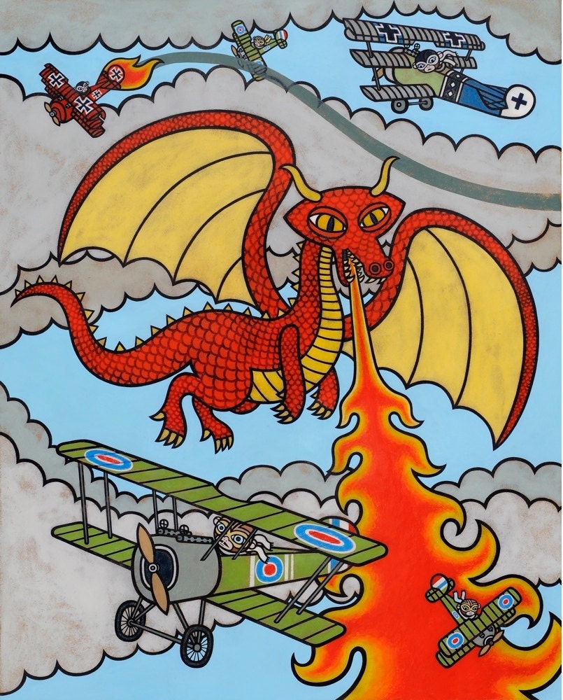 Red Baron vs. the Red Dragon Art Print