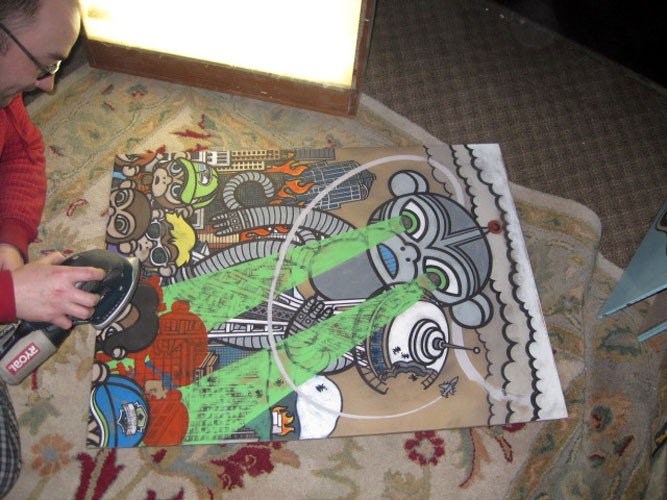 Seattle Poster Space Needle Destruction 24x36