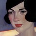 Oil Painting Flapper Portrait Original "Lost in the Fog" by Amy Abshier Reyes