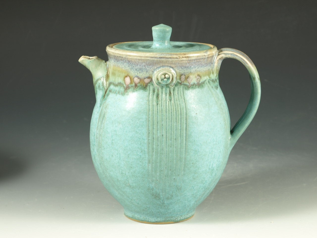 Reserve for jackson-hawk  Teapot, turquoise glaze