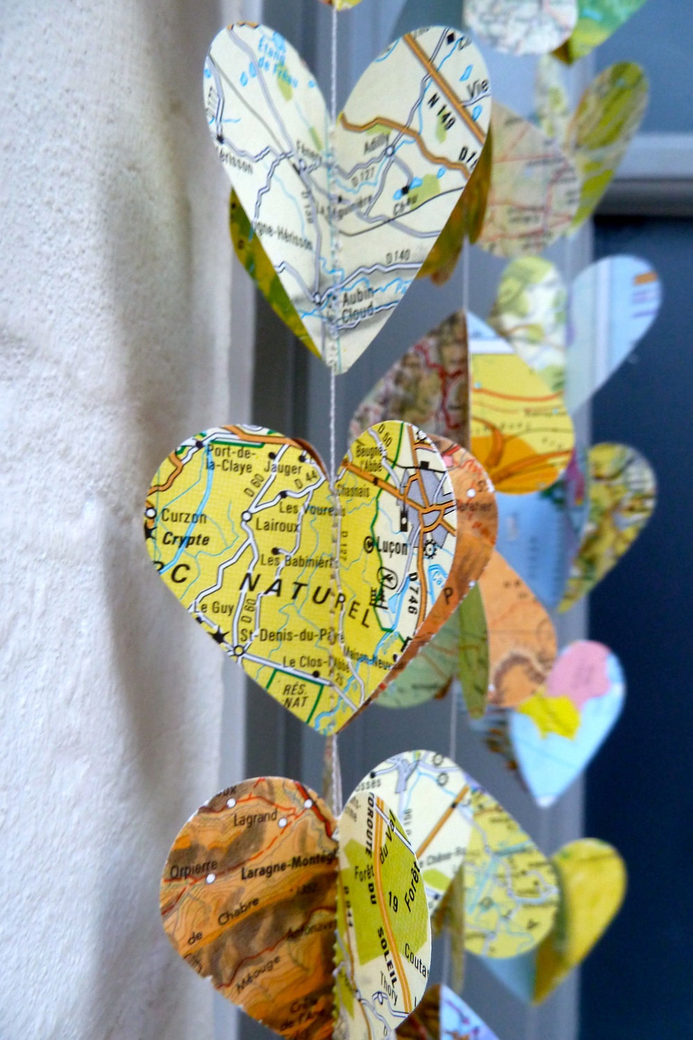 SALE Paper Garland, Hearts Of The World, Heart Garland, Wedding garland, Ready to Ship