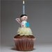 14 vintage painted wooden candle holders toppers cupcake cake birthday angels