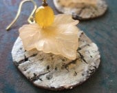 Birch Bark Circle Leaf Earrings