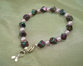 SALE - Purple and Pink Hope Beaded Bracelet