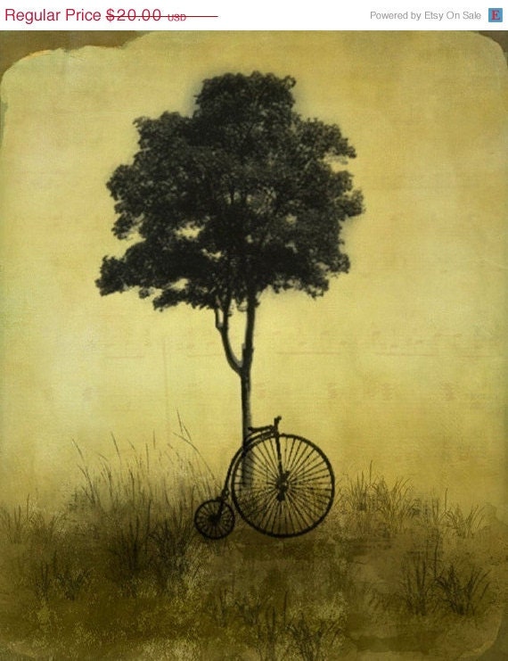 Vintage Style Landscape Art Print -- RESTING  -- 8x10