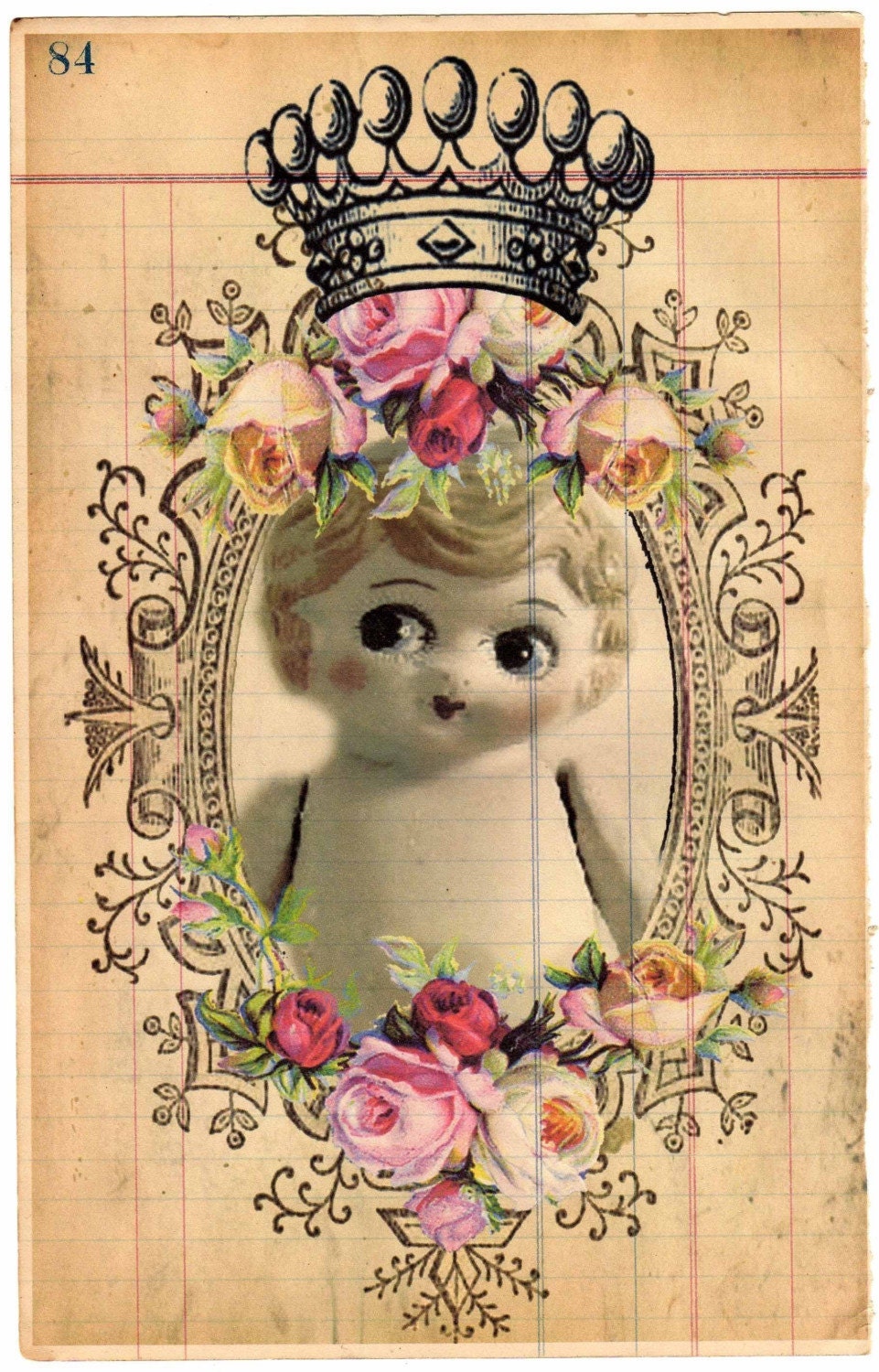 My Sacred Heart - Vintage Paper Collage