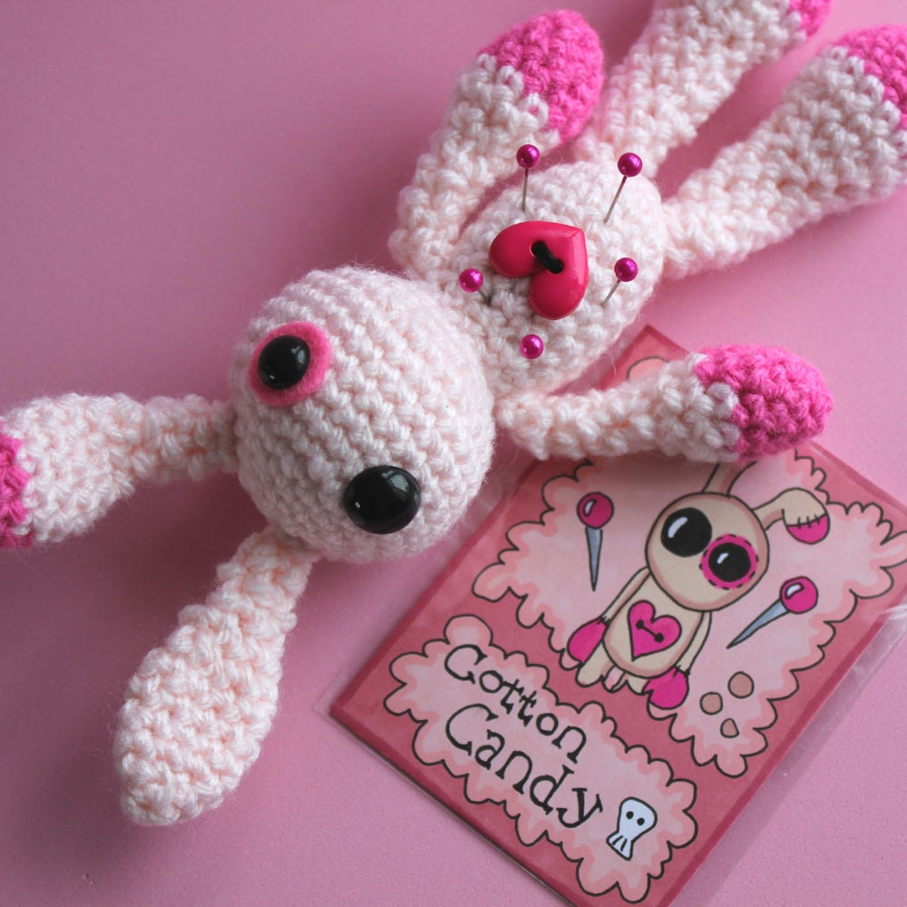 Cotton Candy the Amigurumi Voodoo Bunny