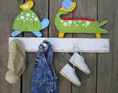 Alligator & Turtle Cheerful Critters Peg Rack